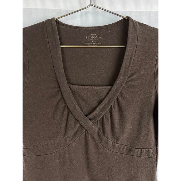 Vintage Y2K Sonoma Top Babydoll Brown Forest Fairy Goblincore Indie Grunge - Picture 2 of 4